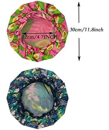 2 PACK Large Waterproof Shower Caps for Women - Double Layered & Adjustable Bath Hats - Pink - 2 Count - Buy Online on GoSupps.com