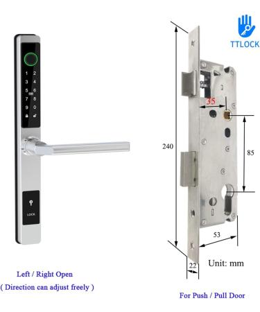APP Waterproof Smart Fingerprint Password Lock Bridge-Cut Aluminum Alloy for Outdoor Push Pull Sliding Frame Glass Door (Color : Silver A 8535) (Silver a 8535) - Buy Online on GoSupps.com