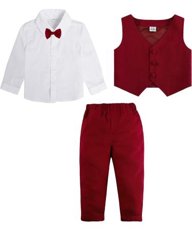 Mint Green Baby Boys Gentleman Suit Set | Burgundy | Size 2-3 Years - Buy Online on GoSupps.com