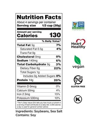 Seapoint Farms Dry Roasted Edamame Sea Salt - 12 Packs (1.58 oz each) - Healthy Snack - Buy Online on GoSupps.com