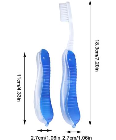 Blue Travel Toothbrush - Foldable Soft Bristles for Camping & Trips | Ergonomic Design | Compact & Portable Toothbrush 18.3cm - Buy Online on GoSupps.com