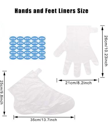 200 Counts Paraffin Wax Bath Liners Hands & Feet Disposable Large Plastic Mitt Bags and Sock Liners Therapy Wax Refill Socks & Gloves Cozy Hand Foot Covers with Stickers for Women Men - Buy Online on GoSupps.com