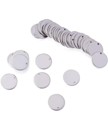 KISSITTY 100-Piece 5/9 Blank Stainless Steel Stamping Tag Charms - Smooth Polished Flat Round Disc Pendants - 18 Gauge - Stainless Steel Color - Buy Online on GoSupps.com