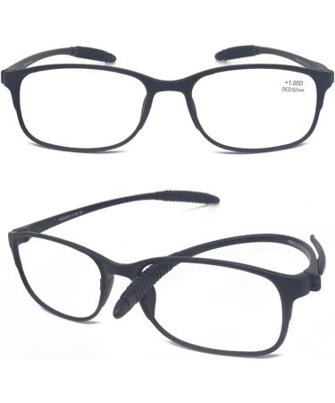 Mcoorn Reading Glasses 2 Pack - Flexible Lightweight Anti-Blue & Anti-Reflective for Men & Women with Case - 2 Black 2.5x - Buy Online on GoSupps.com