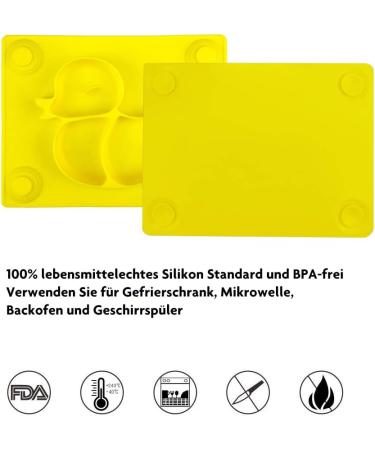 SILIVO Upgraded Silicone Non-Slip Baby Placemat with Suction Cups - Lemon Yellow Duck | For Infants, Toddlers, and Kids - Buy Online on GoSupps.com