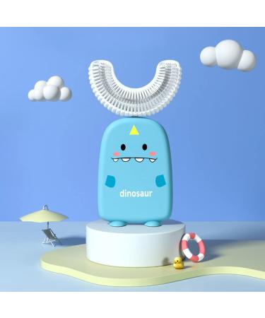 Kids U-Shaped Silicone Toothbrush for Ages 2-7 (Blue) - Food Grade Bristles | Manual Toothbrush - Buy Online on GoSupps.com