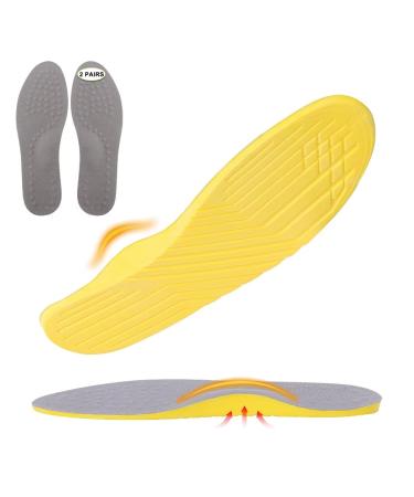 2 Pair Shoe Inserts for Mens Memory Foam Insoles Shoe Insoles Men Insoles Men Cushion Shock Absorbing for Foot Pain Relief.Comfort Breatreatable Inner Soles Us M: 4.5-13.5/W: 6.5-12 L(9.5-11)