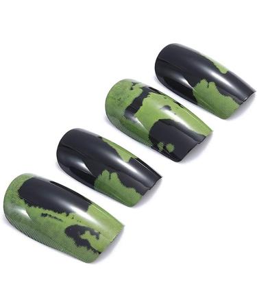 Coffin False Nails Short Fake Nails Graffiti Artificial Acrylic Press on Nails Full Cover Stick on Nails 24pcs for Women and Girls (Color : BROWN Size : 1) 1 count (Pack of 1) BROWN - Buy Online on GoSupps.com