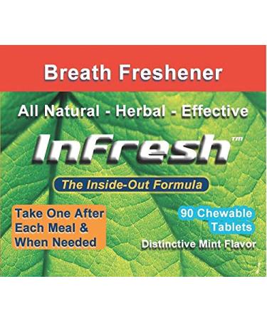 Infresh Bad Breath Cure (NOT Candy) All Natural Sugar Free for halitosis Bad Breath and Body Odor Cure from The Inside Out. Herbal chewable Tablets Deliver Freshness and Help with Digestion - Buy Online on GoSupps.com