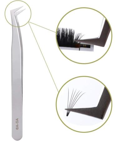 Eyelash Extension Tweezers | Professional L-Tweezers | Bent Pointed Stainless Steel | Gemerry - Buy Online on GoSupps.com