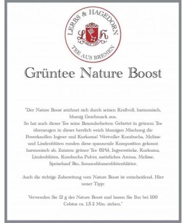  Lerbs & Hagedorn Lerbs & Hagedorn Nature Boost Green Tea | Powerful harmonious floral 2 kg approx. (162 liters) - Buy Online on GoSupps.com