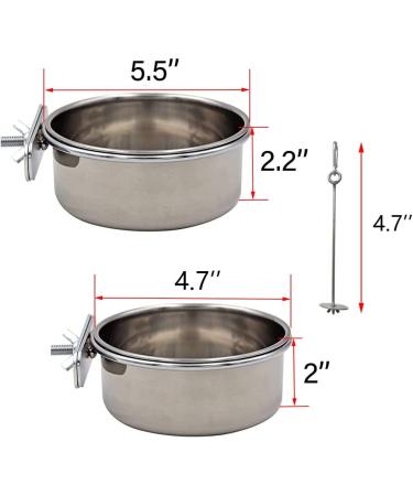 Stainless Steel Parrot Feeding Cups with Clamp Holder (3 Pcs) - Ideal for Macaw, African Gray, Parakeet, Canary, Cockatiel, Conure - Bird Cage Feeding Bowls by Hamiledyi - Buy Online on GoSupps.com