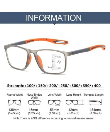 Moluci Multifocus Reading Glasses for Men & Women - Blue Light Blocking Anti-Eye Strain Spring Hinge +200 Clear Lenses - Buy Online on GoSupps.com