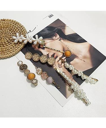 20 Pieces Pearls Hair Clips - Korean Style Acrylic Resin Hairpins for Women & Girls | Stylish Hair Accessories & Headgear - Buy Online on GoSupps.com