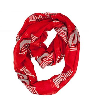 Littlearth womens NCAA Ohio State Buckeyes Sheer Infinity Scarf, Team Color, One Size