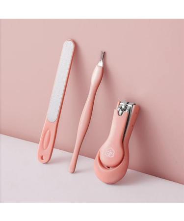 Manicure Combination 3-Piece Nail Clippers Nail Clippers Dead Skin Pick Nail File Nail Suit Pink - Buy Online on GoSupps.com