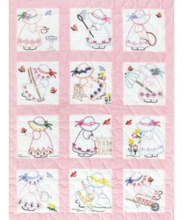 Jack Dempsey Nursery Girls Quilt Blocks - 12 Blocks - 9 x 9 - White | Needle Art 30021 - Buy Online on GoSupps.com