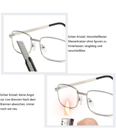 Eyglajdd Metal Rectangle Reading Glasses - Unisex 1 Pack | Scratch Resistant Silver | 2.0x Visual Aid for Men & Women - International Shipping Available - Buy Online on GoSupps.com