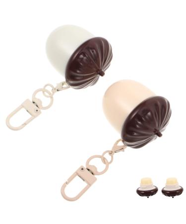 Gogogmee 2 Piece Lip Balm with Cute Chestnut Shape Moisturizing Nourishing Formula Oiliness Suitable for Sensitive Skin of Toddlers for School Outdoor Use