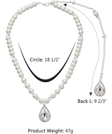 Minzaos BETHYNAS Bridal Pearl Backdrop Necklace - Elegant Wedding Accessory for Women and Girls - Buy Online on GoSupps.com