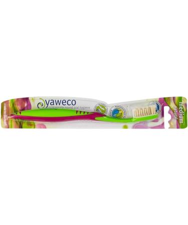 Yaweco Eco Toothbrush Nature Medium - Eco-Friendly Assorted Colors for Sustainable Oral Care - Buy Online on GoSupps.com