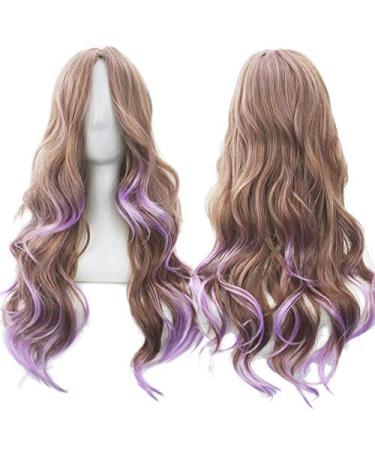 LFMDJF 13 Colors Brown To Pink Women Hair High Temperature Fiber Wigs Synthetic Hair Wig 28inches 1B/30HL 4/30HL