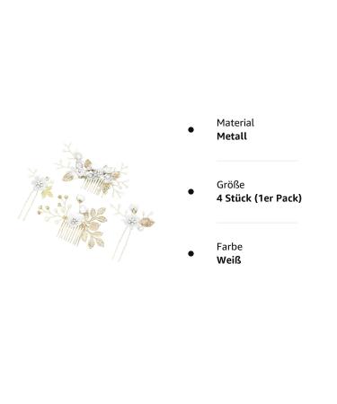 Gold Wedding Hair Comb | Pearl & Rhinestone Bridal Hair Accessories | Elegant Bridal Jewelry for Bride & Bridesmaid - Buy Online on GoSupps.com