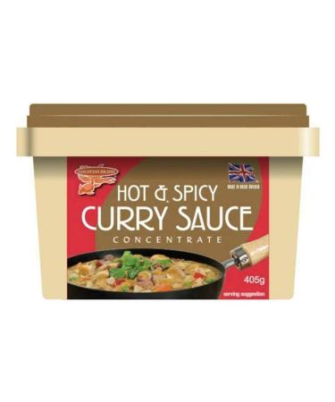 Goldfish Hot & Spicy Curry Sauce Concentrate 405g VEGETARIAN (Pack of 4)