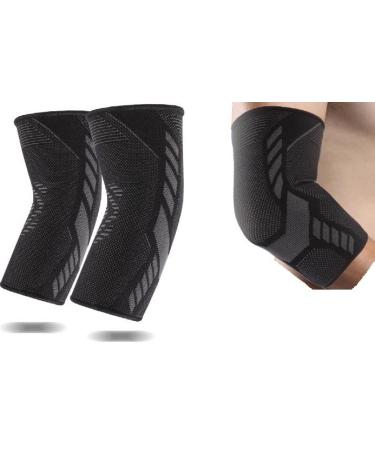 Elbow Compression Sleeve for Workout Tennis Golfer & Weightlifting Size Small & Medium 1Pair Small Black & Strike