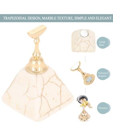 Nail Holder Set Magnetic Nail Tip Practice Stand Base Alloy Holder Nail Art Display Manicure Tool Set with Alloy Holders Manicure Nails Salon Tool(Beige) - Buy Online on GoSupps.com