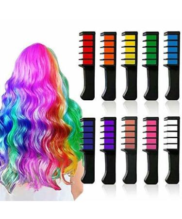 10pcs Temporary Hair Chalk Hair Color Comb Washable Hair Dye Salon Party Set -HnQ