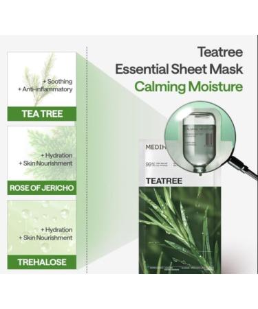  G n rique MEDIHEAL Teatree Essential Mask Calming Moisture Face Mask 5 x 24 ml Soothing Mask - Buy Online on GoSupps.com