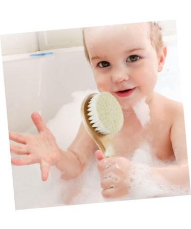 Organic Bamboo Baby Hairbrush Set for Natural Hair Care - Wooden Comb and Soft Wool Bristles for Infant Scalp and Toddler Bathing Essentials - Buy Online on GoSupps.com