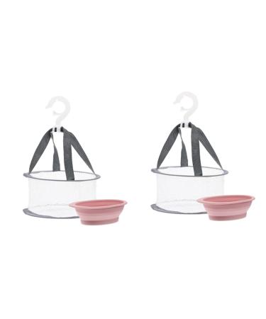 minkissy 2 Sets Makeup Brush Cleaning Hanging Drying Hanger Folding Drying Rack Make up Brush Cleaner Silicone Makeup Mat Laundry Drying Rack Collapsible Powder Puff Wash Bowl Fabric