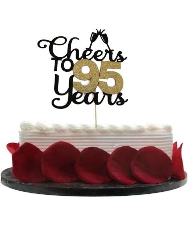 Cheers To 95 Years Cake Topper 95th Birthday Cake Topper for Brithday Party Cake Topper Decorations Cake Topper Decoration Supplies for Wedding Anniversary Party Birthday Party - Buy Online on GoSupps.com