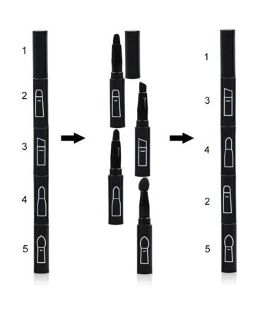 4 in 1 Premium Detachable Makeup Brush Kit - Lip Eyeshadow & Eyebrow Brushes - Portable Travel-friendly Cosmetics (Black - Buy Online on GoSupps.com