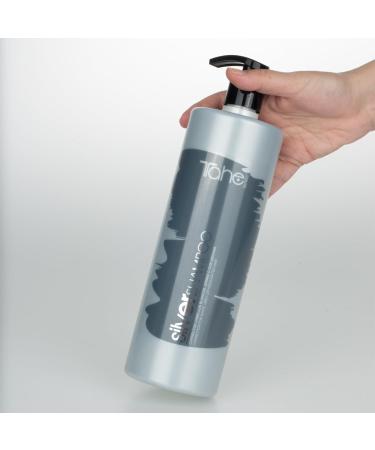 Tahe Botanic Silver Shampooing correcteur de ton id al pour les cheveux blancs gris ou m ch s 1000 ml - Buy Online on GoSupps.com