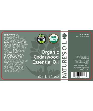 Nature's Oil Cedarwood Essential Oil 100% Pure USDA Certified Organic GC/MS Tested 60ml - Buy Online on GoSupps.com