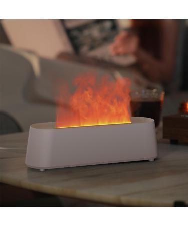 Airmpa 250ml Aroma Diffuser with Flame Effect - 7 Color LED Light Essential Oils Humidifier for Bedroom Office & Yoga (White) - Buy Online on GoSupps.com