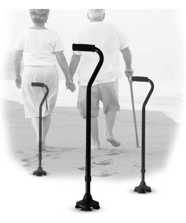 Crutches Multifunctional Crutch Four Leg Trekking Stick Bent Handle Seven Character Aluminum Crutches 5 Gear Adjustable Retractable Outdoor - Buy Online on GoSupps.com