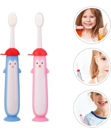 FRCOLOR 2pcs Baby Toothbrushes with Suction Cups - Safe & Fun Children's Dental Accessories for International Shipping - Buy Online on GoSupps.com