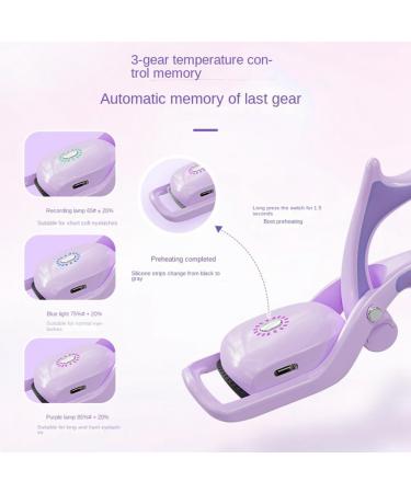 Naemriee Heated Eyelash Curler Electric Eyelash Curlers With Comb 3 Heating Modes Purple - Buy Online on GoSupps.com
