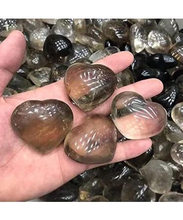 4pc 40mm Natural Crystal Stones Heart Smoky Quartz Carved Ornaments Ornaments Chakra Reiki Balancing - Buy Online on GoSupps.com