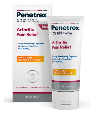 Penetrex Warming Pain Relief Cream  Deep Penetrating Capsaicin with Arnica, Vitamin B6 & MSM(DMSO2)  Apply to Hands, Wrists, Feet, Knees, Elbows and Other Affected Areas, 2 oz