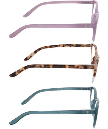 Rae Dunn SAMMY Premium Reading Glasses 3 Pack - Milky Lavender Milky Greyish Blue & Milky Grey Tort with Clear Fade - 2.5x Magnification | International Shipping Available - Buy Online on GoSupps.com