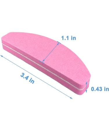 20 PCs Pink Nail Buffers | Double Sided 100/180 Grit Buffer Blocks | Portable Washable Sanding File Arc Shape - Buy Online on GoSupps.com