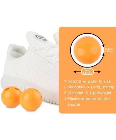 TIESTRA Shoe Deodorizer Balls 6 Pack-Reusable Shoe Fresheners-Fresh Scent for Sport Shoes Bags and Locker Orange/Citrus - Buy Online on GoSupps.com