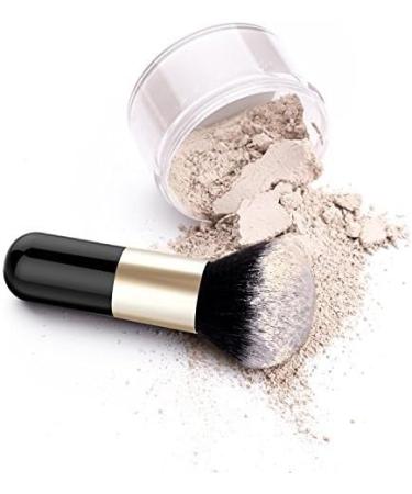 Luxspire Large Loose Powder Makeup Brush - Soft Flat Kabuki Brush for Face Blending & Highlighting - Black & Gold - Buy Online on GoSupps.com