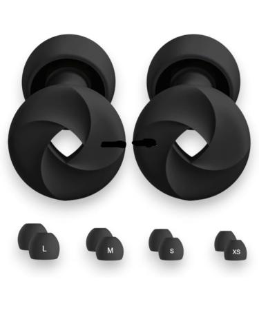 Black Ear Plugs for Noise Reduction | Super Soft Reusable Silicone Hearing Protection - 8 Ear Tips (XS/S/M/L) | 25-33dB Noise Cancelling for Sleep & Noise Sensitivity - Buy Online on GoSupps.com