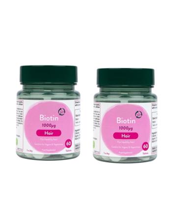 H and B Barrett Biotin 1000ug 60 Tablets (Pack fo 2 Total 120 Tablets)